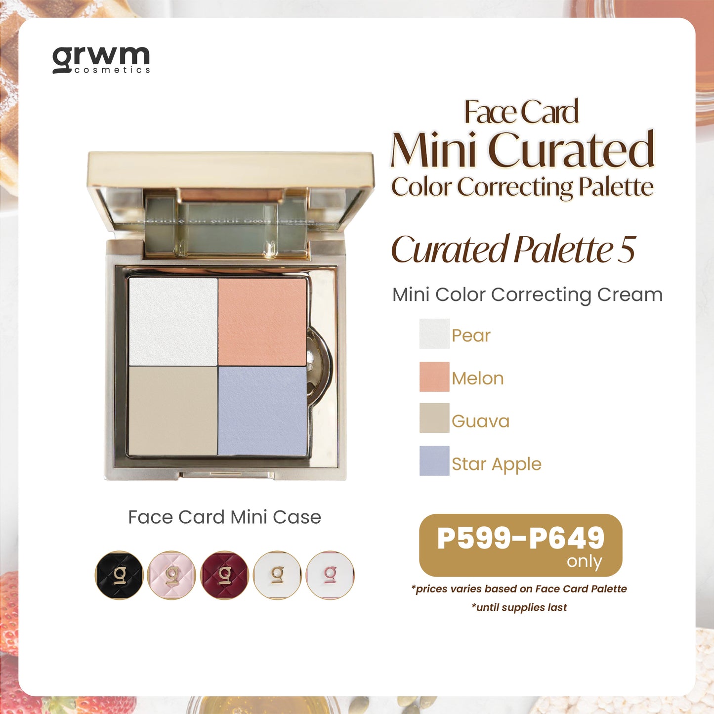 GRWM Cosmetics Face Card Curated  Mini Color Correcting Cream Palette