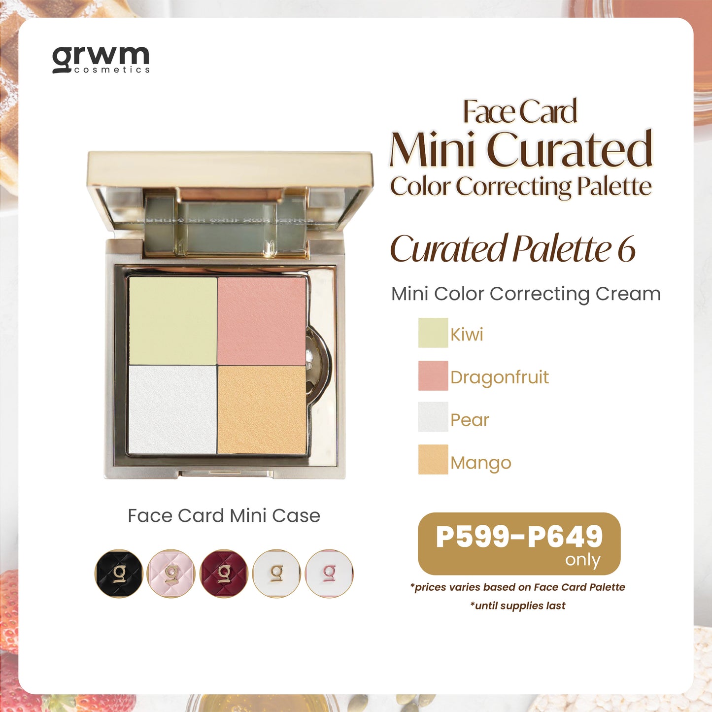 GRWM Cosmetics Face Card Curated  Mini Color Correcting Cream Palette