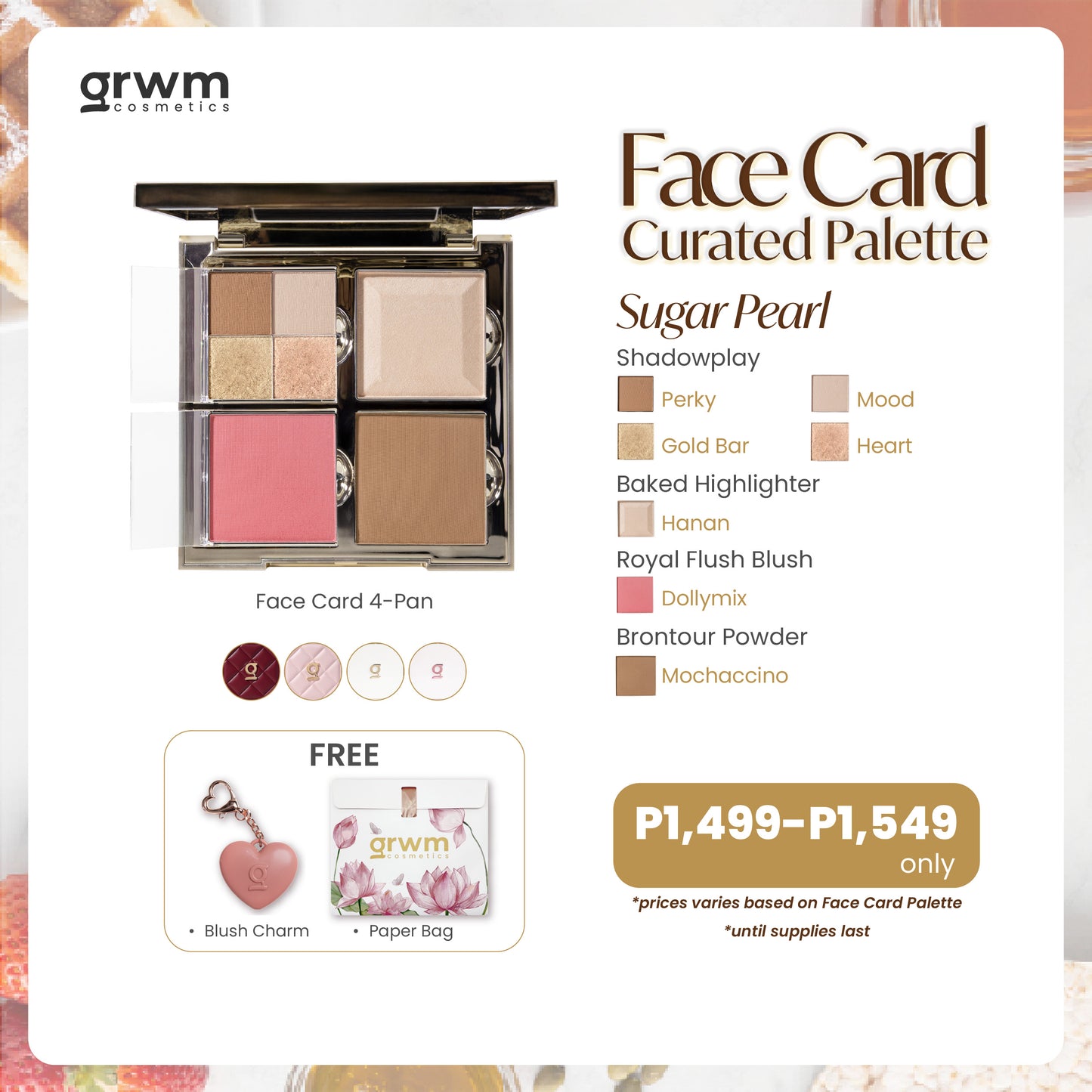 GRWM Cosmetics Face Card 4-Pan Curated Palette