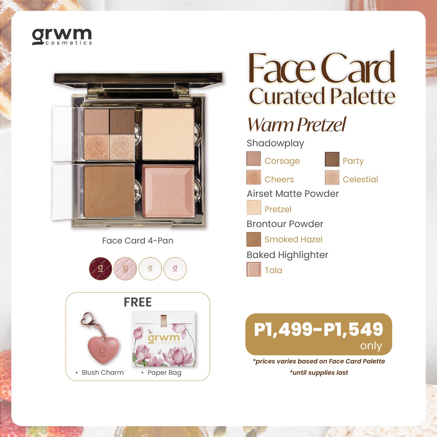GRWM Cosmetics Face Card 4-Pan Curated Palette