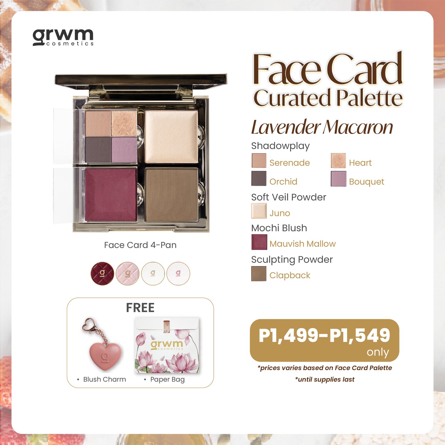GRWM Cosmetics Face Card 4-Pan Curated Palette