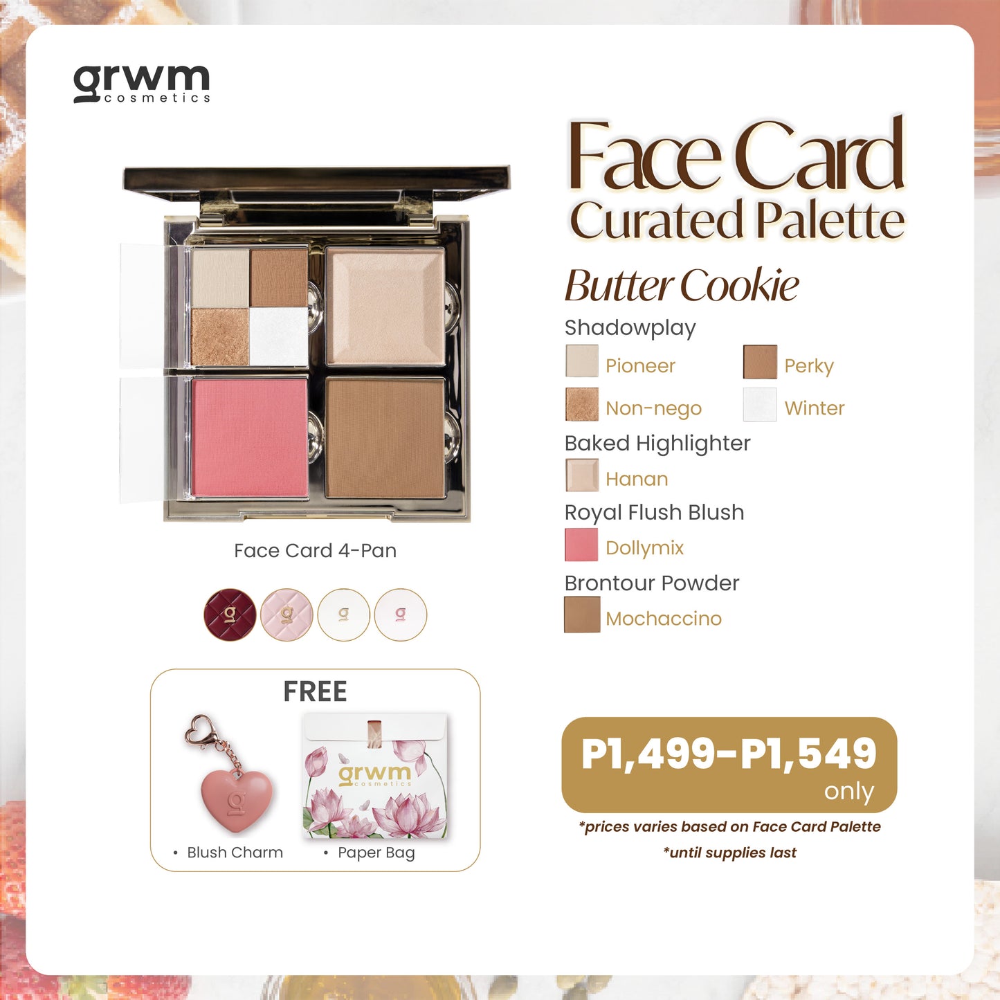 GRWM Cosmetics Face Card 4-Pan Curated Palette