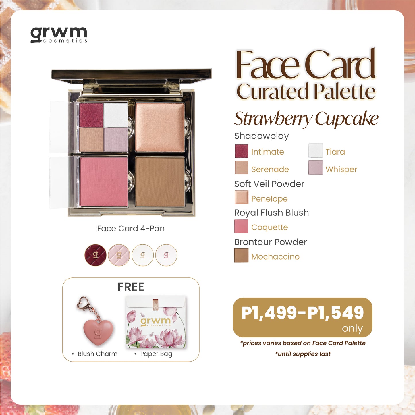 GRWM Cosmetics Face Card 4-Pan Curated Palette