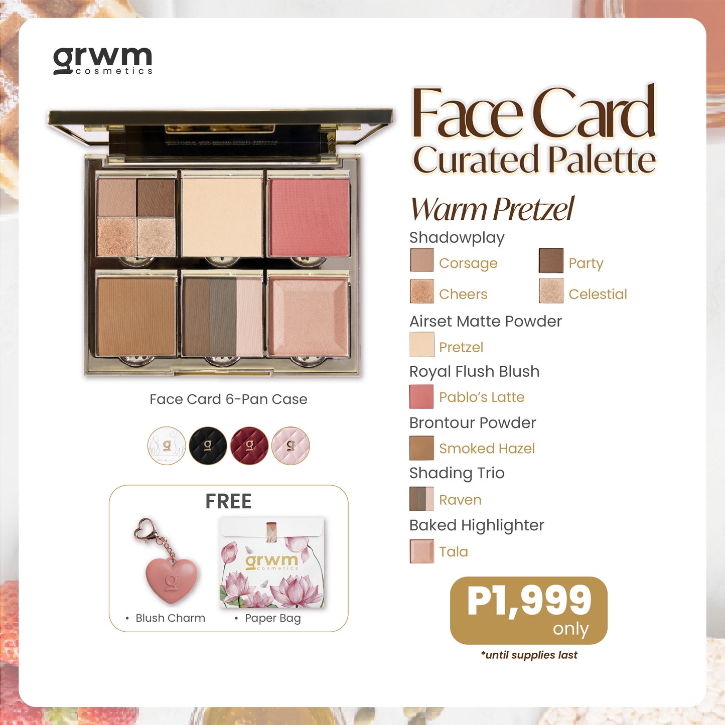 GRWM Cosmetics Face Card 6-Pan Curated Palette