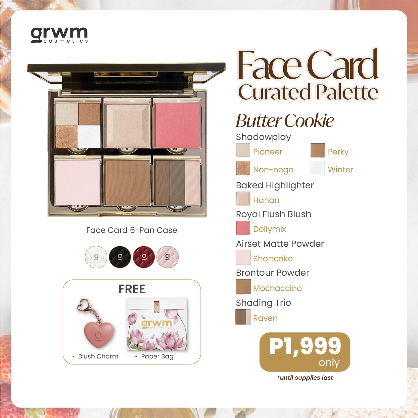GRWM Cosmetics Face Card 6-Pan Curated Palette