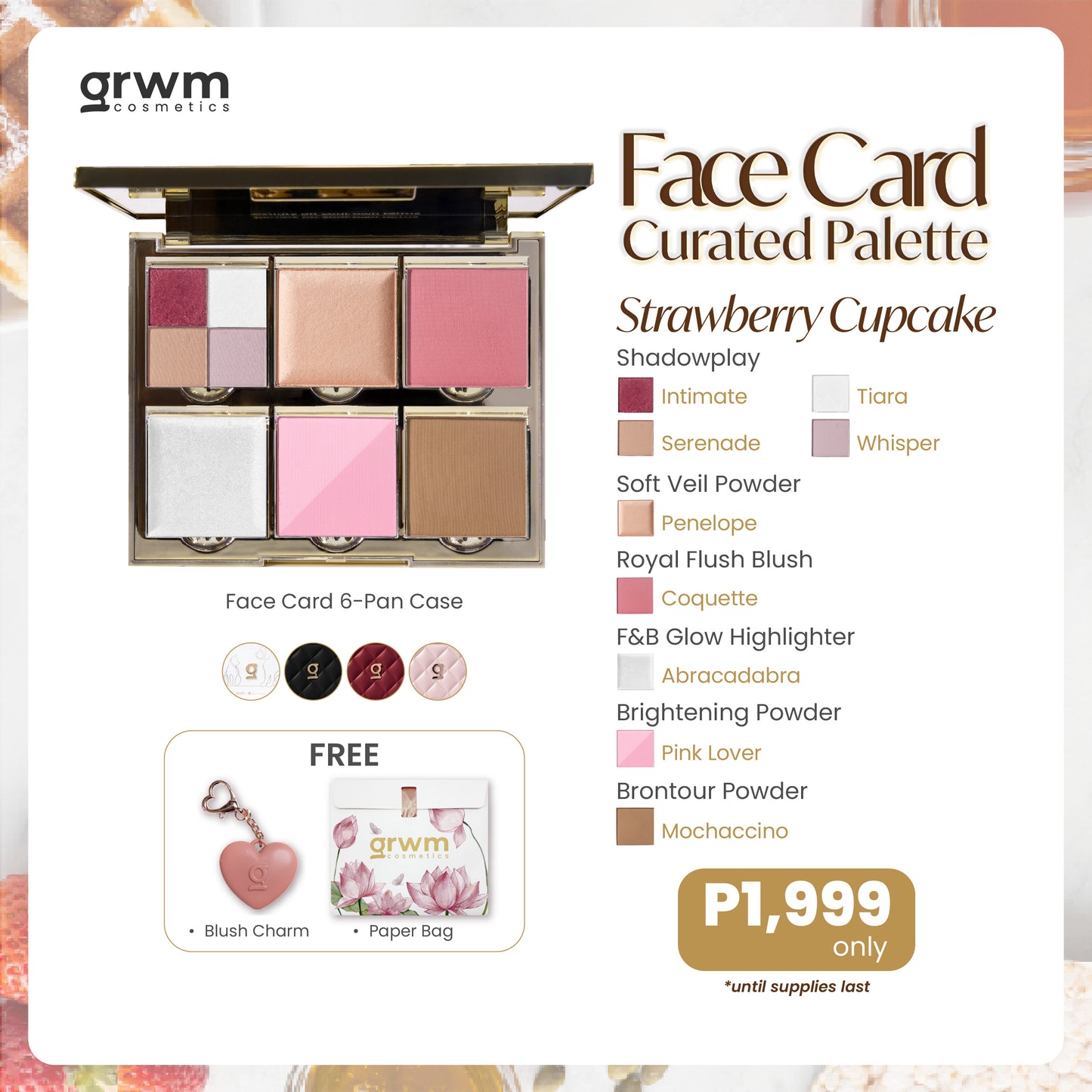 GRWM Cosmetics Face Card 6-Pan Curated Palette
