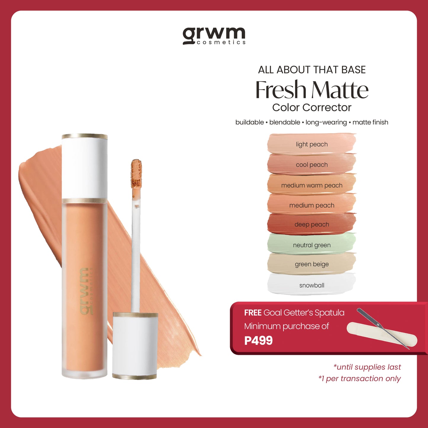 GRWM Cosmetics Fresh Matte Multiuse Base - Color Corrector and Shade Shifter