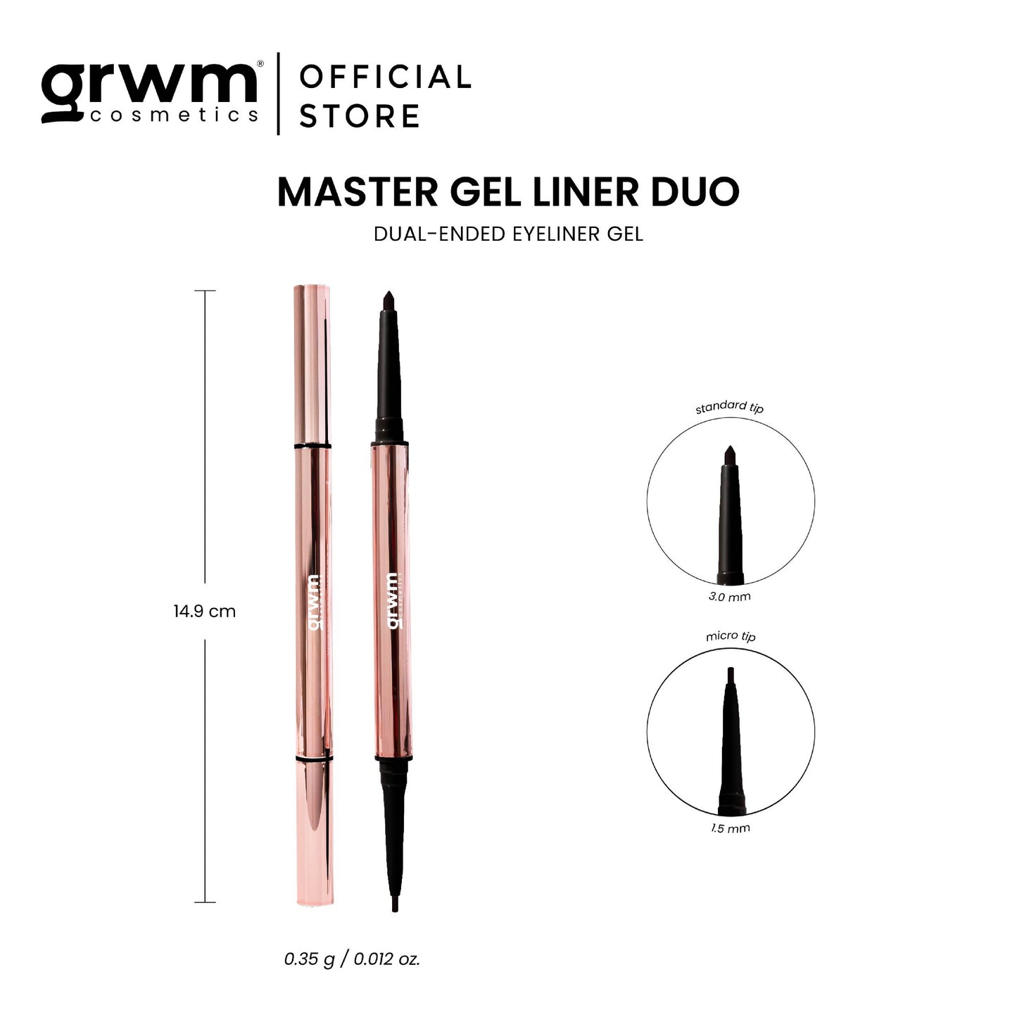 GRWM Cosmetics Master Gel Liner Duo - Dual-Ended Eyeliner Pencil