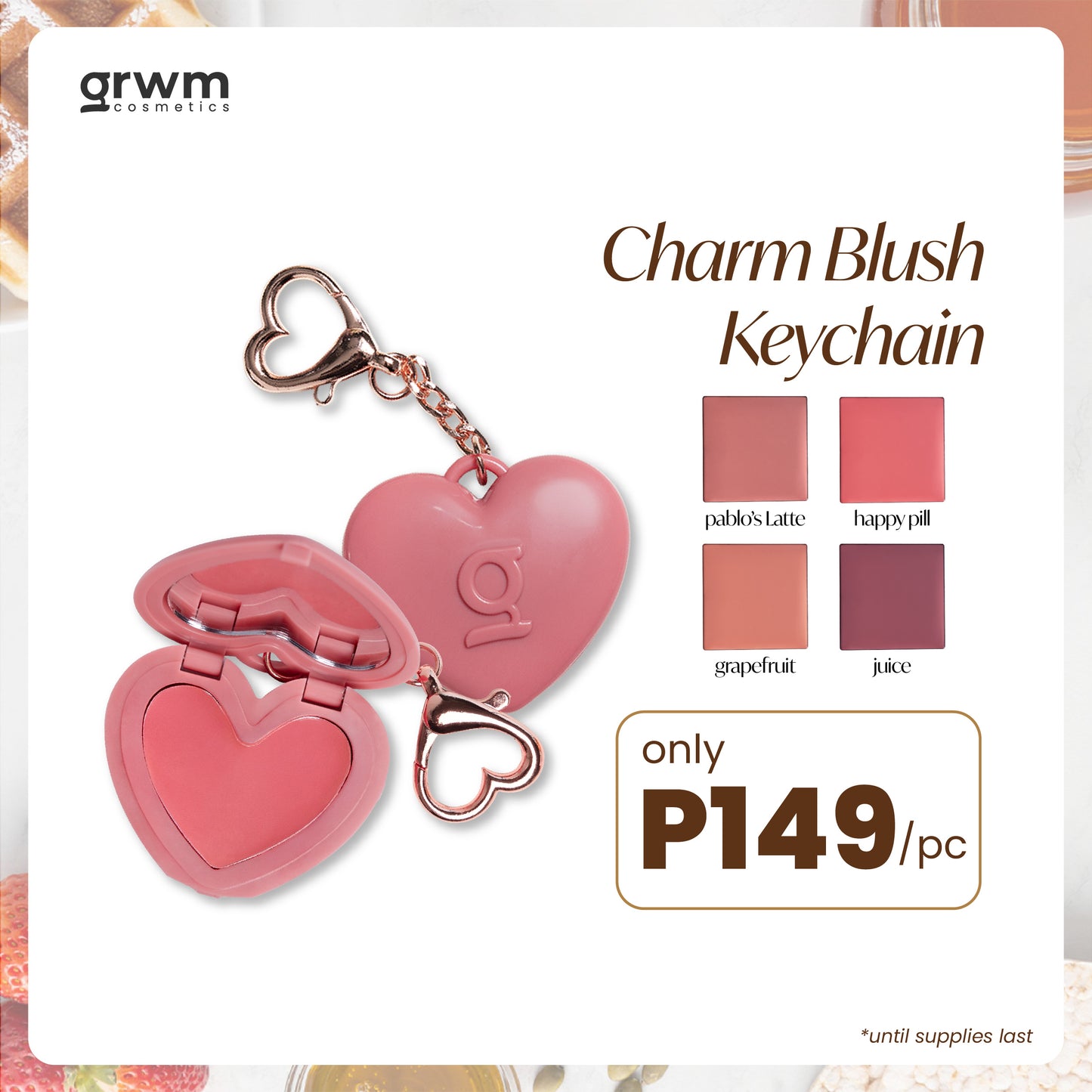 GRWM Cosmetics Face Card Satin Cream Blush Make Up Charm