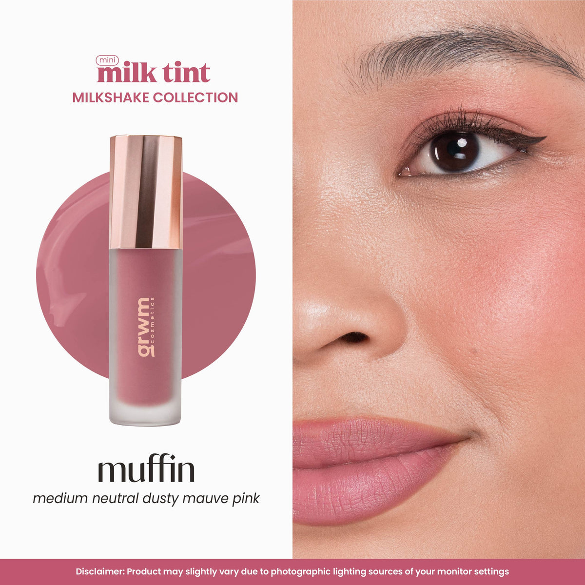 GRWM Cosmetics Blush and Mascara Duo - Mini Milk Tint + Lash Revolution + Matte Fix Blotting Sheet