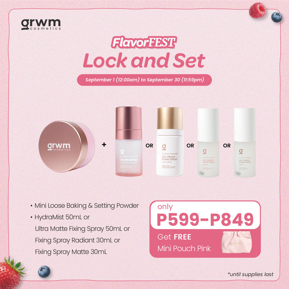 GRWM Cosmetics Lock and Set