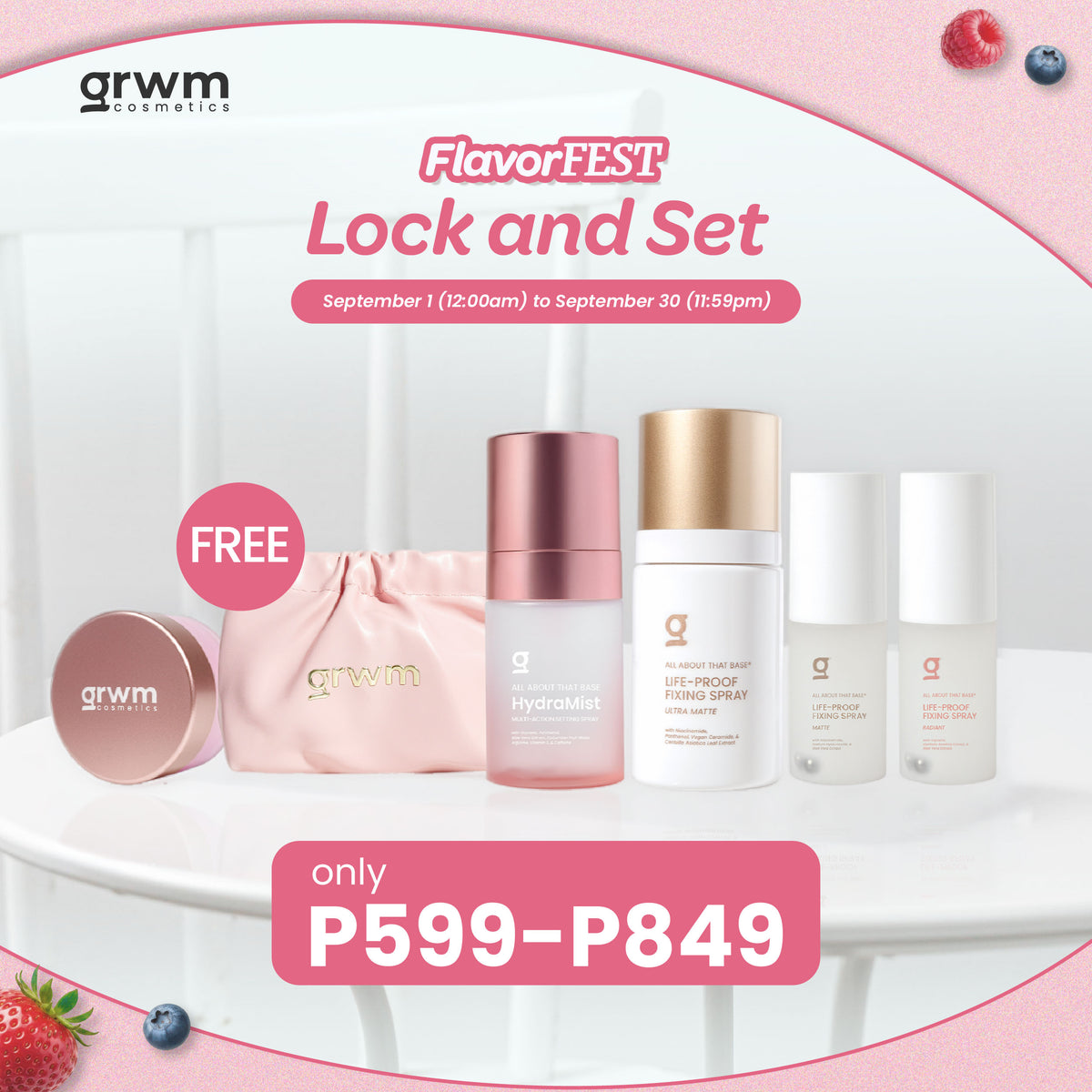 GRWM Cosmetics Lock and Set