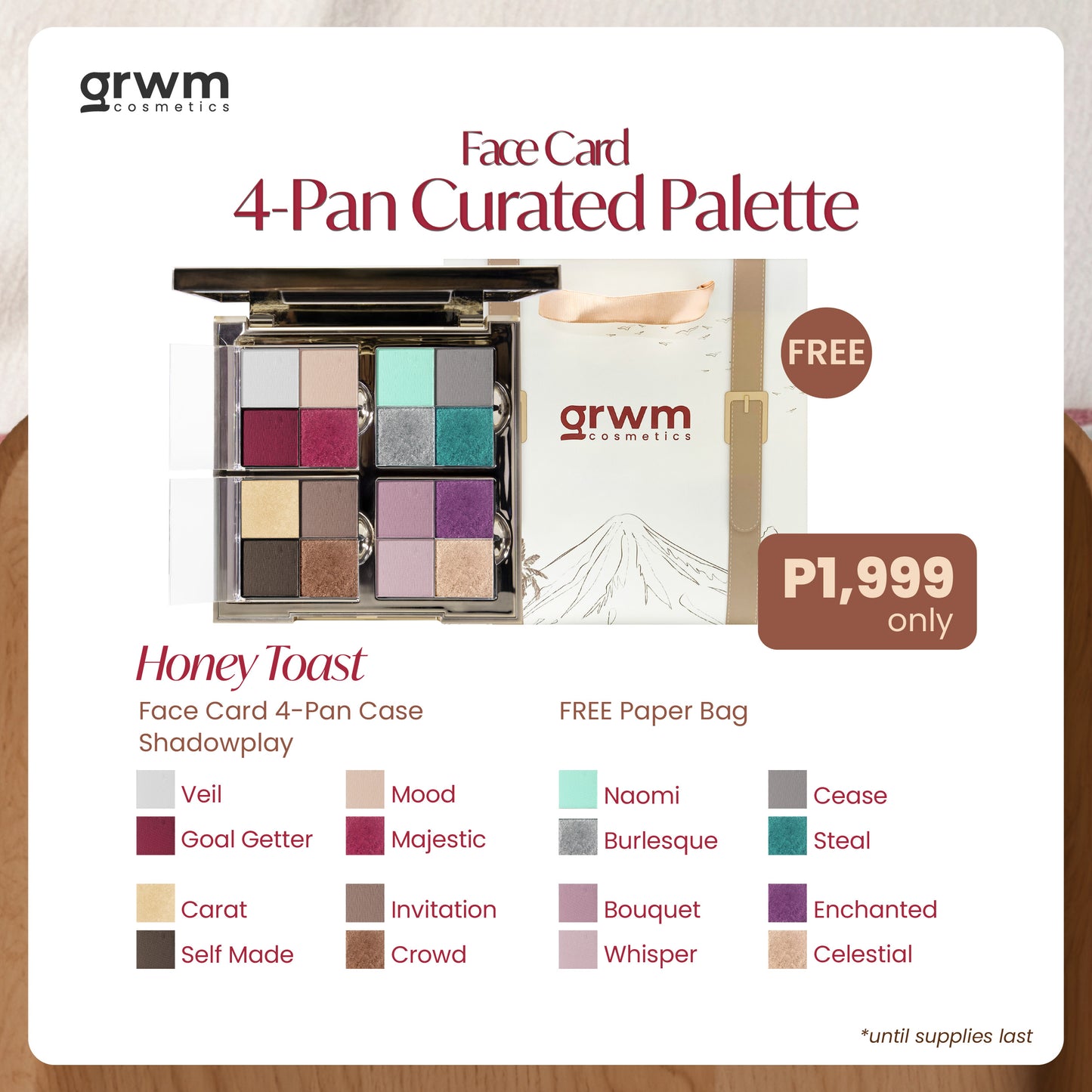 GRWM Cosmetics Face Card Curated Eyeshadow Palette - The Local Edit