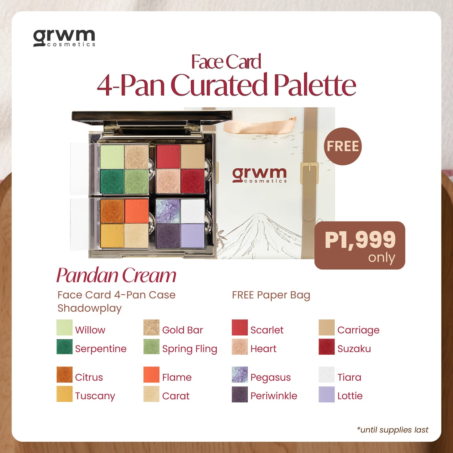 GRWM Cosmetics Face Card Curated Eyeshadow Palette - The Local Edit
