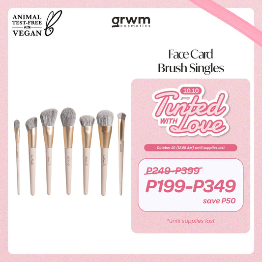 GRWM Cosmetics Face Card Brush Singles [vegan, cruelty-free, synthetic bristles]