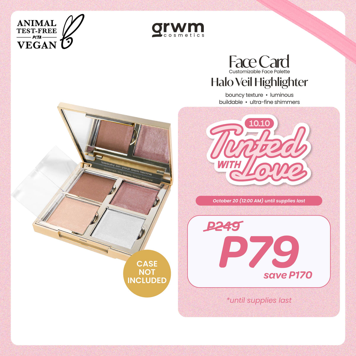 [Limited Edition] GRWM Cosmetics Holiday Collection Face Card Halo Veil Highlighter