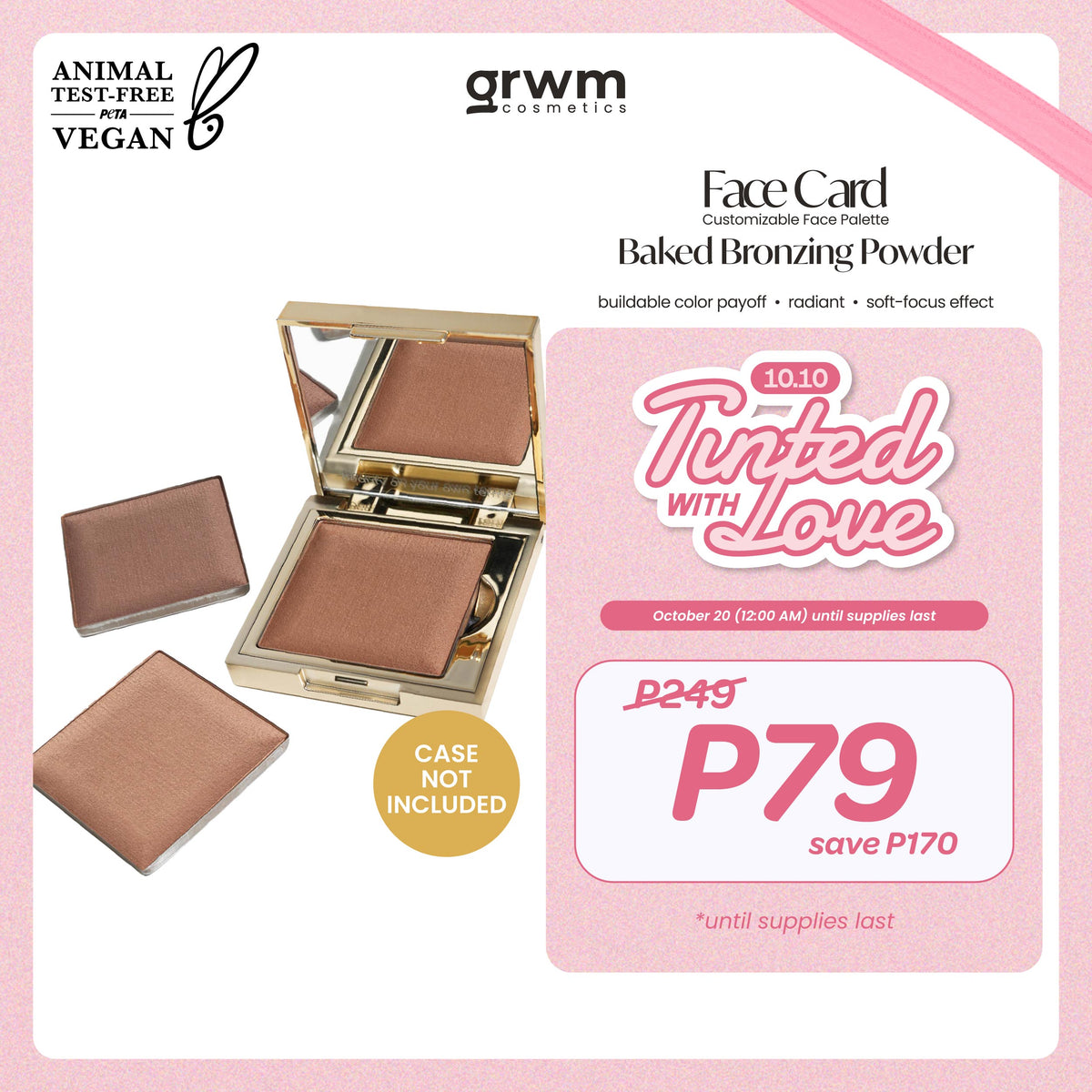 [Limited Edition] GRWM Cosmetics Face Card Baked Bronzing Powder