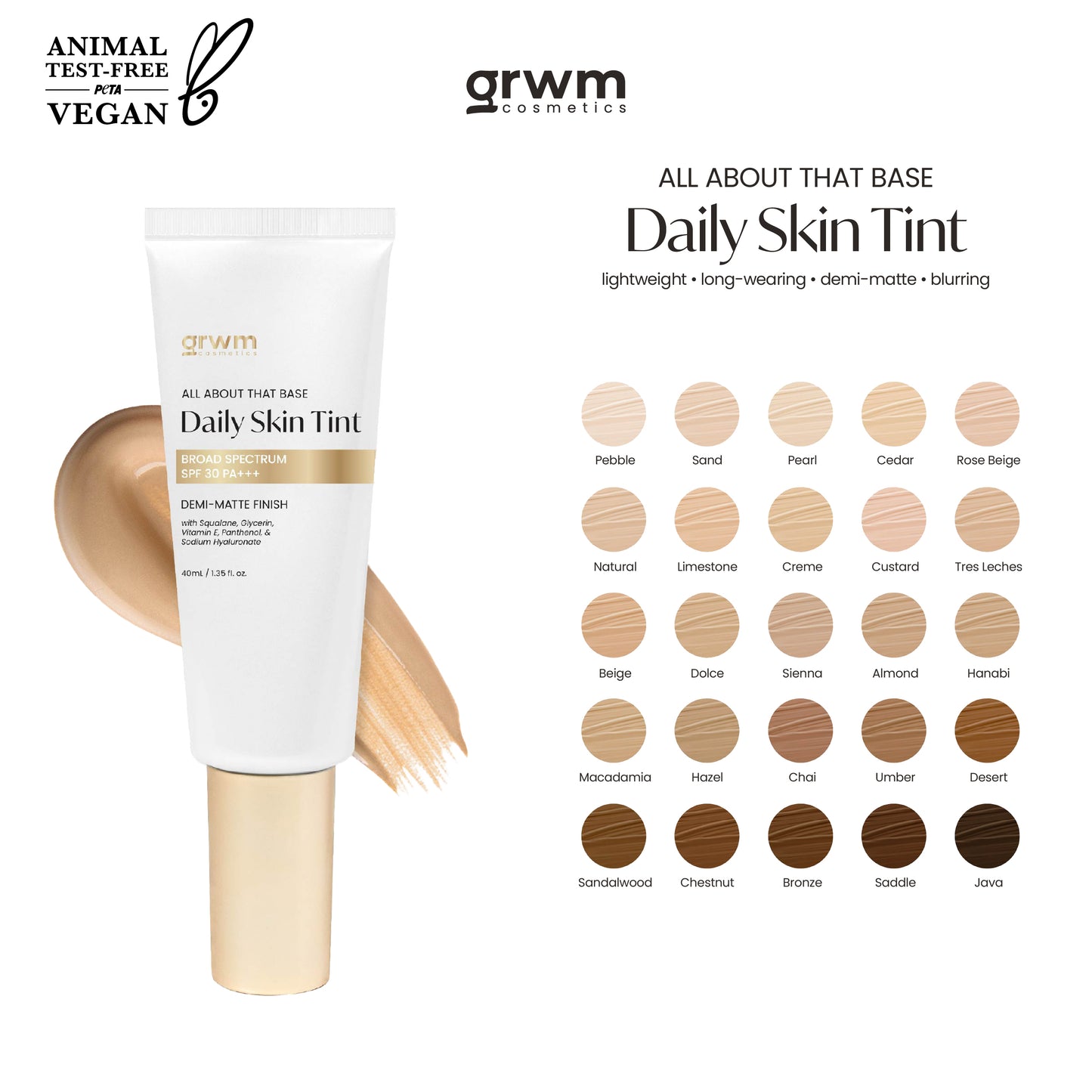 GRWM Cosmetics Daily Skin Tint Broad Spectrum SPF 30 PA +++