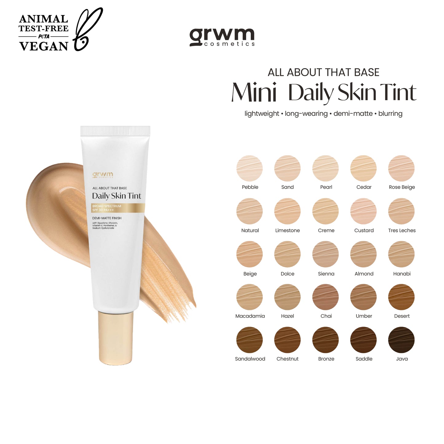 GRWM Cosmetics Mini Daily Skin Tint Broad Spectrum SPF 30 PA +++