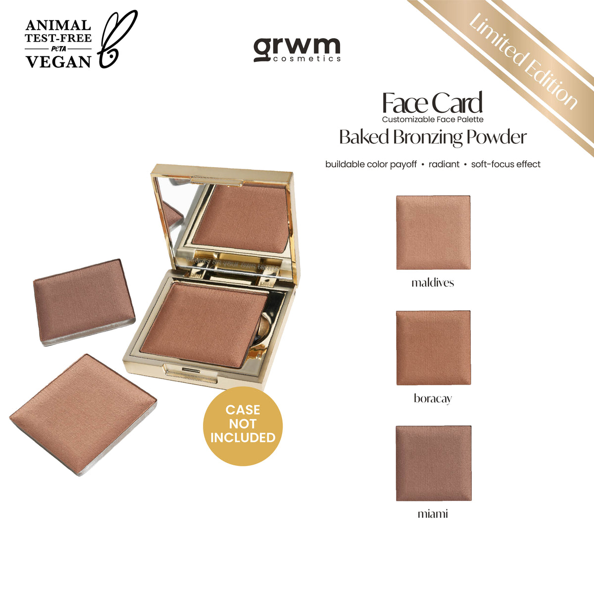 [Limited Edition] GRWM Cosmetics Face Card Baked Bronzing Powder