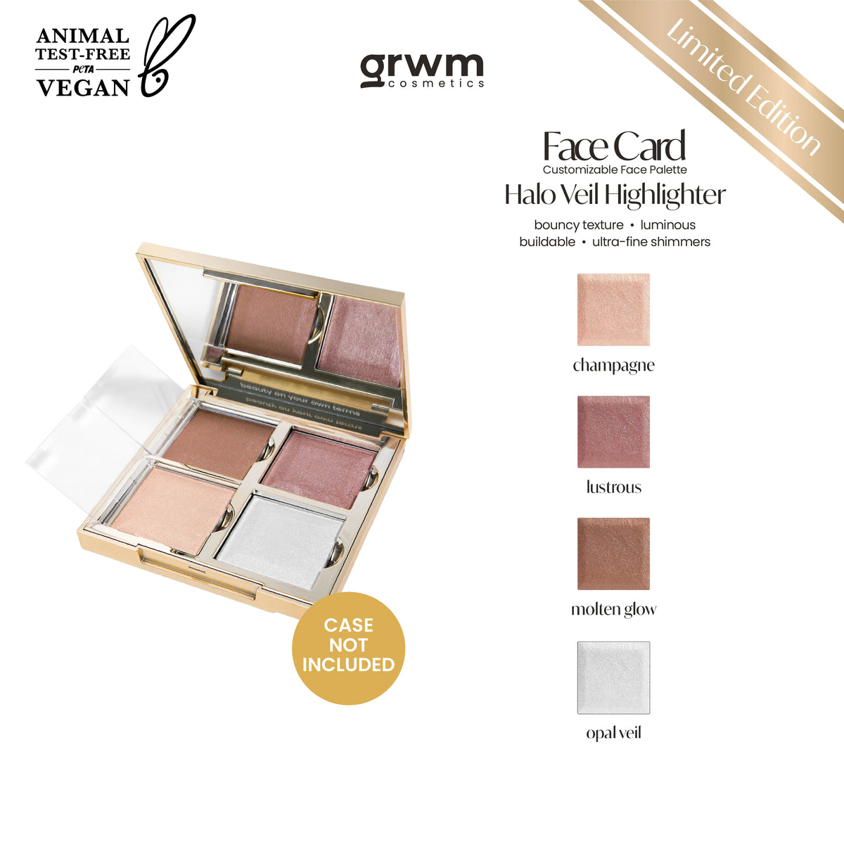 [Limited Edition] GRWM Cosmetics Holiday Collection Face Card Halo Veil Highlighter