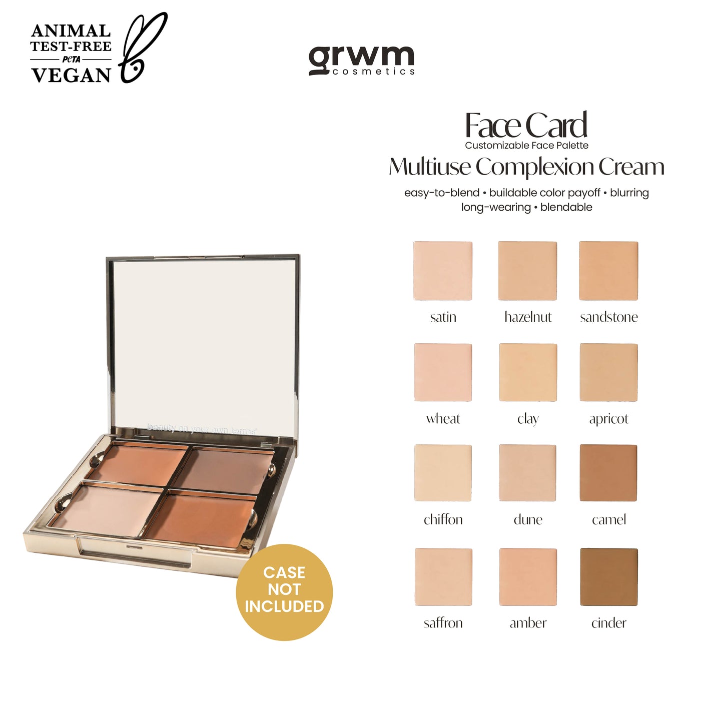 GRWM Cosmetics Face Card Multiuse Complexion Cream [CASE NOT INCLUDED]