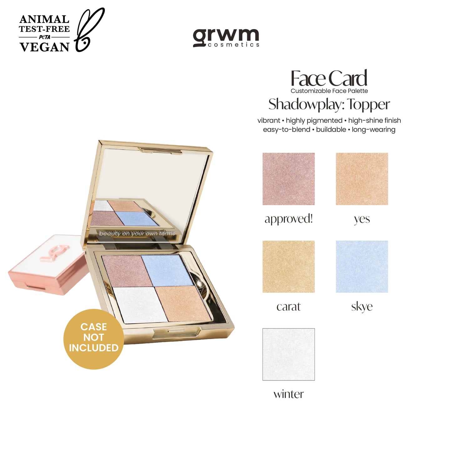 GRWM Cosmetics Face Card Shadowplay - Eyeshadow Topper [CASE NOT INCLUDED]