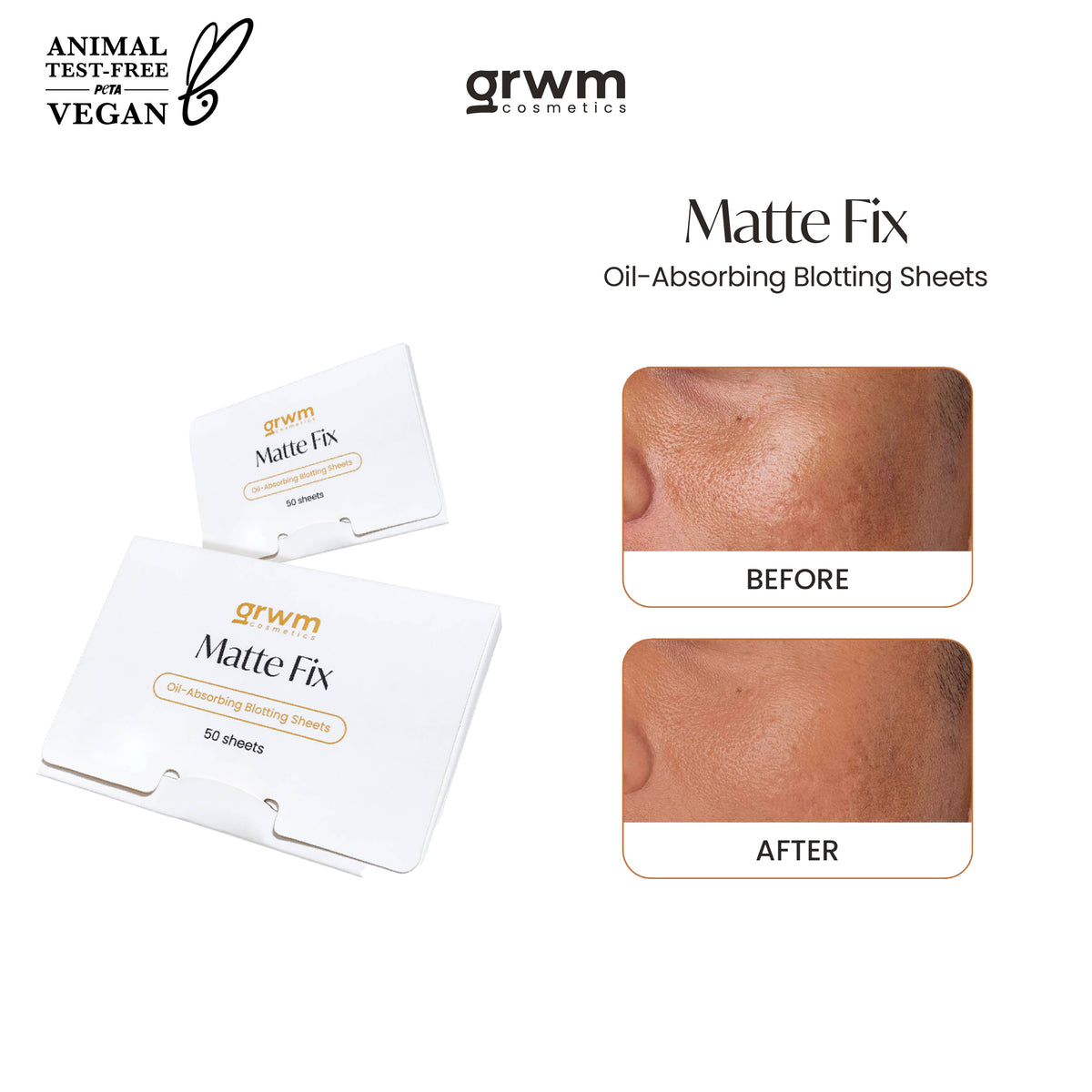 GRWM Cosmetics Matte Fix Oil-Absorbing Blotting Sheets [oil-absorbing]