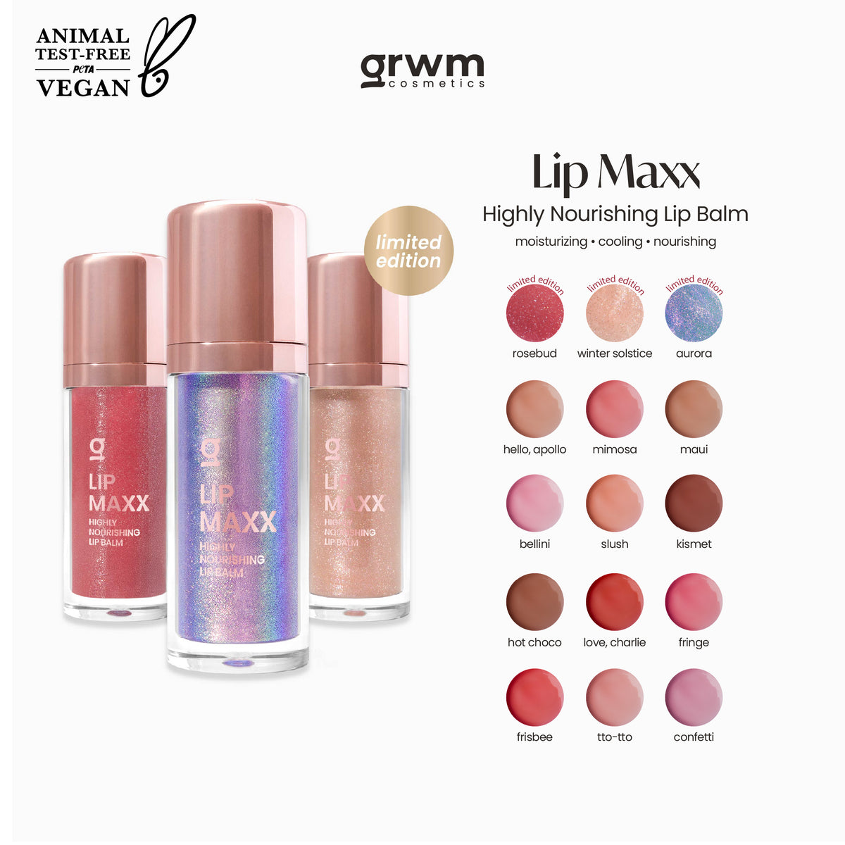 GRWM Cosmetics Lip Maxx - Highly Nourishing Lip Balm [moisturizing, cooling, nourishing]
